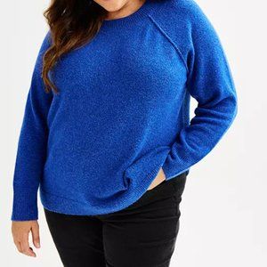 NEW Plus Size Sonoma Goods For Life® Raglan Sweater- Blue